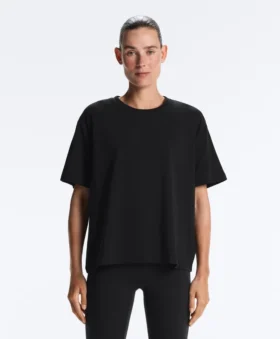 Boxy-T-Shirt aus Baumwollmischung mit kurzen Ärmeln