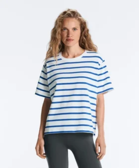Boxy-T-Shirt aus Baumwollmischung mit kurzen Ärmeln