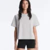 Boxy-T-Shirt aus Baumwollmischung mit kurzen Ärmeln Boxy-T-Shirt aus Baumwollmischung mit kurzen Ärmeln