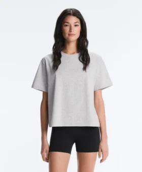 Boxy-T-Shirt aus Baumwollmischung mit kurzen Ärmeln