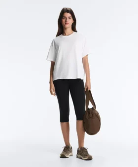 Boxy-T-Shirt aus Baumwollmischung mit kurzen Ärmeln