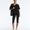 Boxy-T-Shirt aus Baumwollmischung mit kurzen Ärmeln Boxy-T-Shirt aus Baumwollmischung mit kurzen Ärmeln