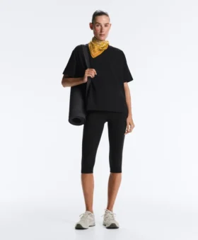 Boxy-T-Shirt aus Baumwollmischung mit kurzen Ärmeln