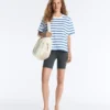 Boxy-T-Shirt aus Baumwollmischung mit kurzen Ärmeln Boxy-T-Shirt aus Baumwollmischung mit kurzen Ärmeln