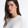 Boxy-T-Shirt aus Baumwollmischung mit kurzen Ärmeln Boxy-T-Shirt aus Baumwollmischung mit kurzen Ärmeln