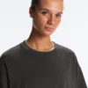Boxy-T-Shirt aus Baumwollmischung mit kurzen Ärmeln Boxy-T-Shirt aus Baumwollmischung mit kurzen Ärmeln