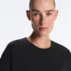 Boxy-T-Shirt aus Baumwollmischung mit kurzen Ärmeln Boxy-T-Shirt aus Baumwollmischung mit kurzen Ärmeln
