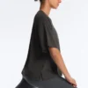 Boxy-T-Shirt aus Baumwollmischung mit kurzen Ärmeln Boxy-T-Shirt aus Baumwollmischung mit kurzen Ärmeln