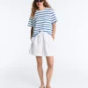 Boxy-T-Shirt aus Baumwollmischung mit kurzen Ärmeln Boxy-T-Shirt aus Baumwollmischung mit kurzen Ärmeln