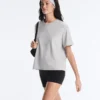 Boxy-T-Shirt aus Baumwollmischung mit kurzen Ärmeln Boxy-T-Shirt aus Baumwollmischung mit kurzen Ärmeln
