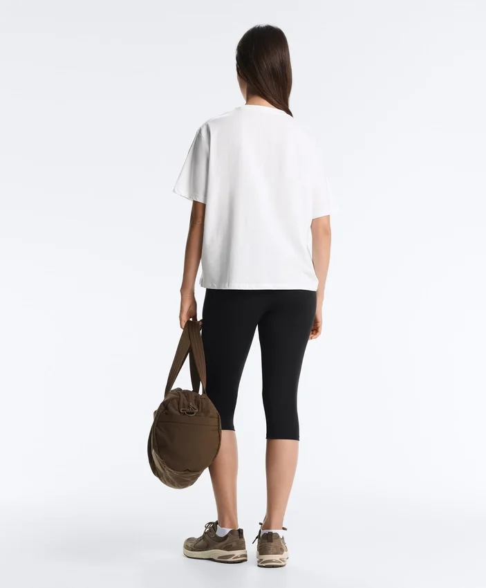 Boxy-T-Shirt aus Baumwollmischung mit kurzen Ärmeln Boxy-T-Shirt aus Baumwollmischung mit kurzen Ärmeln