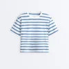 Boxy-T-Shirt aus Baumwollmischung mit kurzen Ärmeln Boxy-T-Shirt aus Baumwollmischung mit kurzen Ärmeln