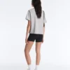 Boxy-T-Shirt aus Baumwollmischung mit kurzen Ärmeln Boxy-T-Shirt aus Baumwollmischung mit kurzen Ärmeln