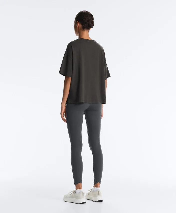 Boxy-T-Shirt aus Baumwollmischung mit kurzen Ärmeln Boxy-T-Shirt aus Baumwollmischung mit kurzen Ärmeln