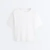 Boxy-T-Shirt aus Baumwollmischung mit kurzen Ärmeln Boxy-T-Shirt aus Baumwollmischung mit kurzen Ärmeln