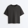Boxy-T-Shirt aus Baumwollmischung mit kurzen Ärmeln Boxy-T-Shirt aus Baumwollmischung mit kurzen Ärmeln