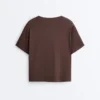 Boxy-T-Shirt aus Baumwollmischung mit kurzen Ärmeln Boxy-T-Shirt aus Baumwollmischung mit kurzen Ärmeln