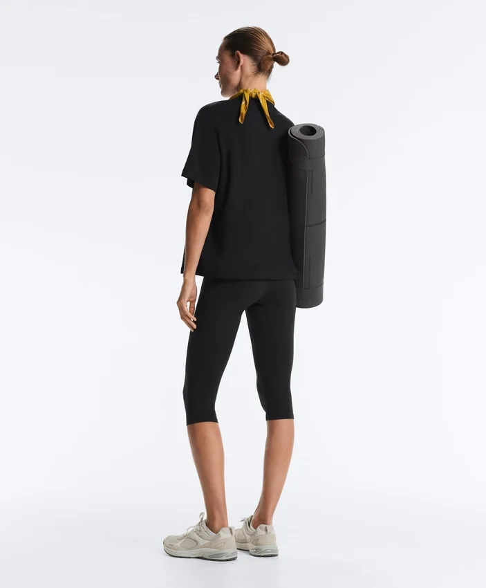 Boxy-T-Shirt aus Baumwollmischung mit kurzen Ärmeln Boxy-T-Shirt aus Baumwollmischung mit kurzen Ärmeln