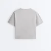 Boxy-T-Shirt aus Baumwollmischung mit kurzen Ärmeln Boxy-T-Shirt aus Baumwollmischung mit kurzen Ärmeln
