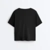 Boxy-T-Shirt aus Baumwollmischung mit kurzen Ärmeln Boxy-T-Shirt aus Baumwollmischung mit kurzen Ärmeln