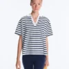 Boxy-T-Shirt aus Baumwollmischung mit kurzen Ärmeln und Rollkragen Boxy-T-Shirt aus Baumwollmischung mit kurzen Ärmeln und Rollkragen