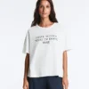 Boxy-T-Shirt aus Baumwollmischung mit kurzen Ärmeln und Slogan Boxy-T-Shirt aus Baumwollmischung mit kurzen Ärmeln und Slogan