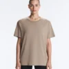 Boxy-T-Shirt aus Baumwollmischung mit kurzen Ärmeln und Slogan Boxy-T-Shirt aus Baumwollmischung mit kurzen Ärmeln und Slogan