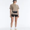 Boxy-T-Shirt aus Baumwollmischung mit kurzen Ärmeln und Slogan Boxy-T-Shirt aus Baumwollmischung mit kurzen Ärmeln und Slogan