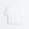 Boxy-T-Shirt aus Baumwollmischung mit kurzen Ärmeln und Slogan Boxy-T-Shirt aus Baumwollmischung mit kurzen Ärmeln und Slogan