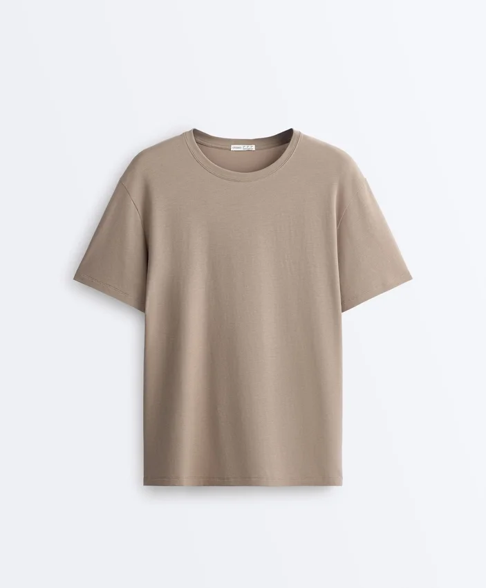 Boxy-T-Shirt aus Baumwollmischung mit kurzen Ärmeln und Slogan Boxy-T-Shirt aus Baumwollmischung mit kurzen Ärmeln und Slogan