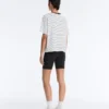 Boxy-T-Shirt aus Baumwollmischung mit kurzen Ärmeln und Streifenmuster Boxy-T-Shirt aus Baumwollmischung mit kurzen Ärmeln und Streifenmuster