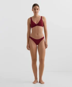 Brasilianische Bikinis mit U-Ausschnitt und Mini-Karomuster