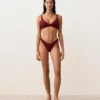 Brasilianische Bikinis mit U-Ausschnitt und Mini-Karomuster