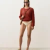 Brasilianischer Bikini-Slip mit U-Ausschnitt und Crinkle-Effekt Brasilianischer Bikini-Slip mit U-Ausschnitt und Crinkle-Effekt