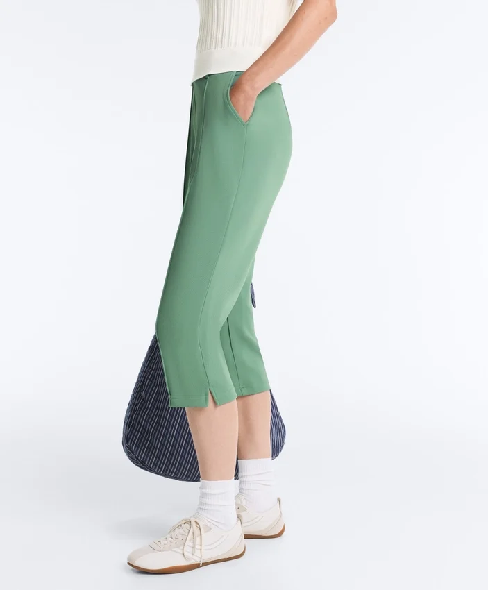 Capri-Hose aus Piqué mit Gürtelschlaufen aus Baumwolle Capri-Hose aus Piqué mit Gürtelschlaufen aus Baumwolle
