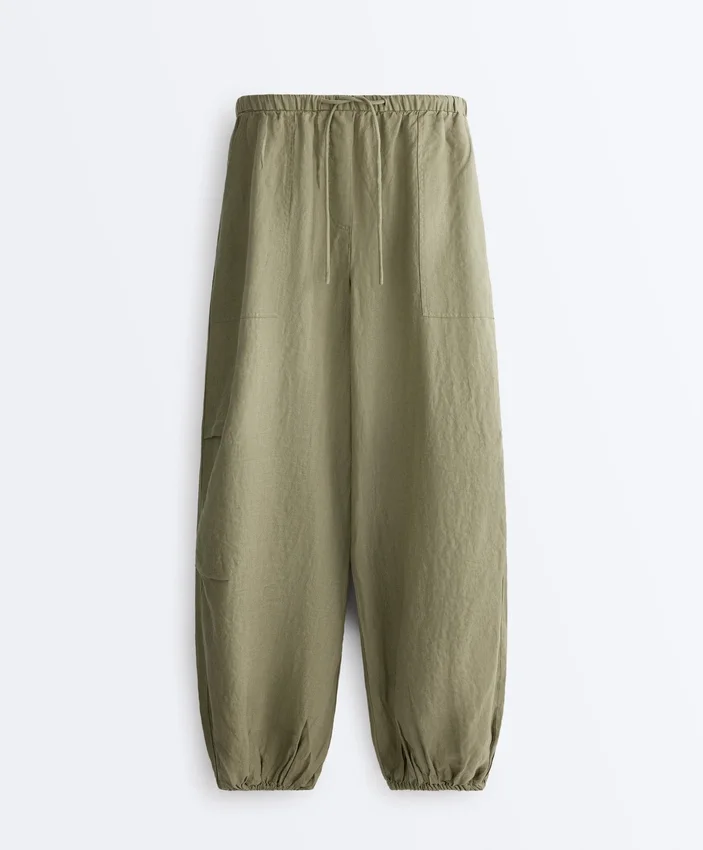 Cargo-Bloomer-Hose aus 100 % Leinen Cargo-Bloomer-Hose aus 100 % Leinen