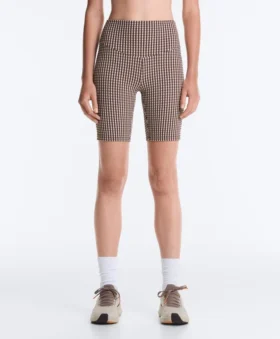 Comfortlux Biker-Leggings mit hoher Taille (20 cm) im Gingham-Muster