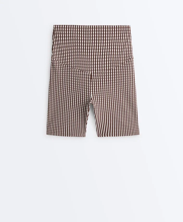 Comfortlux Biker-Leggings mit hoher Taille (20 cm) im Gingham-Muster Comfortlux Biker-Leggings mit hoher Taille (20 cm) im Gingham-Muster