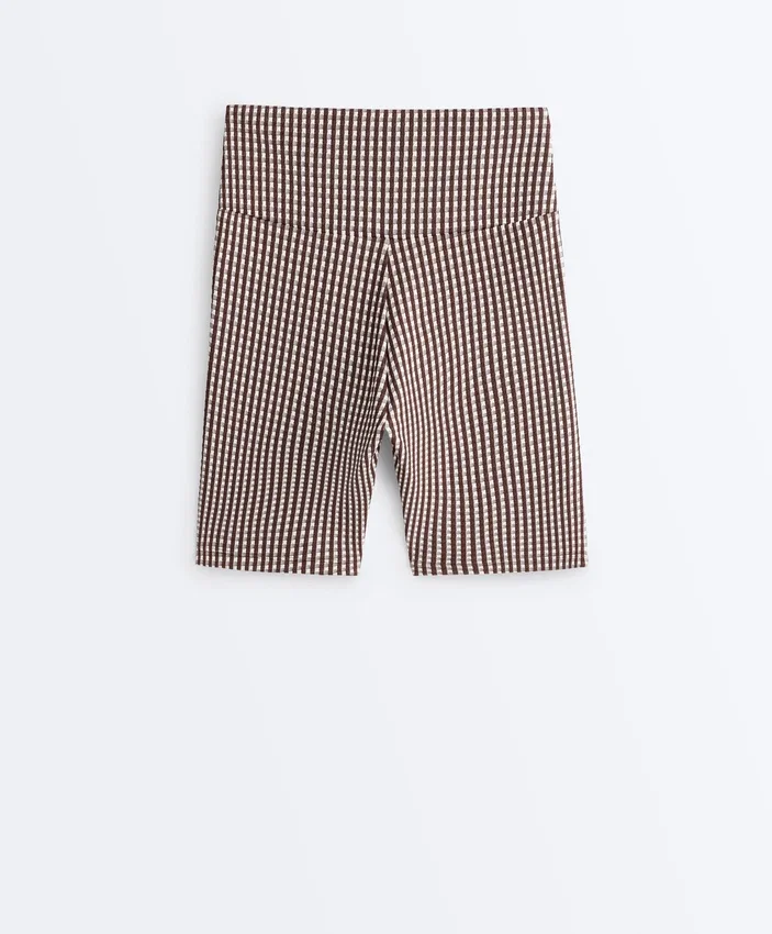 Comfortlux Biker-Leggings mit hoher Taille (20 cm) im Gingham-Muster Comfortlux Biker-Leggings mit hoher Taille (20 cm) im Gingham-Muster
