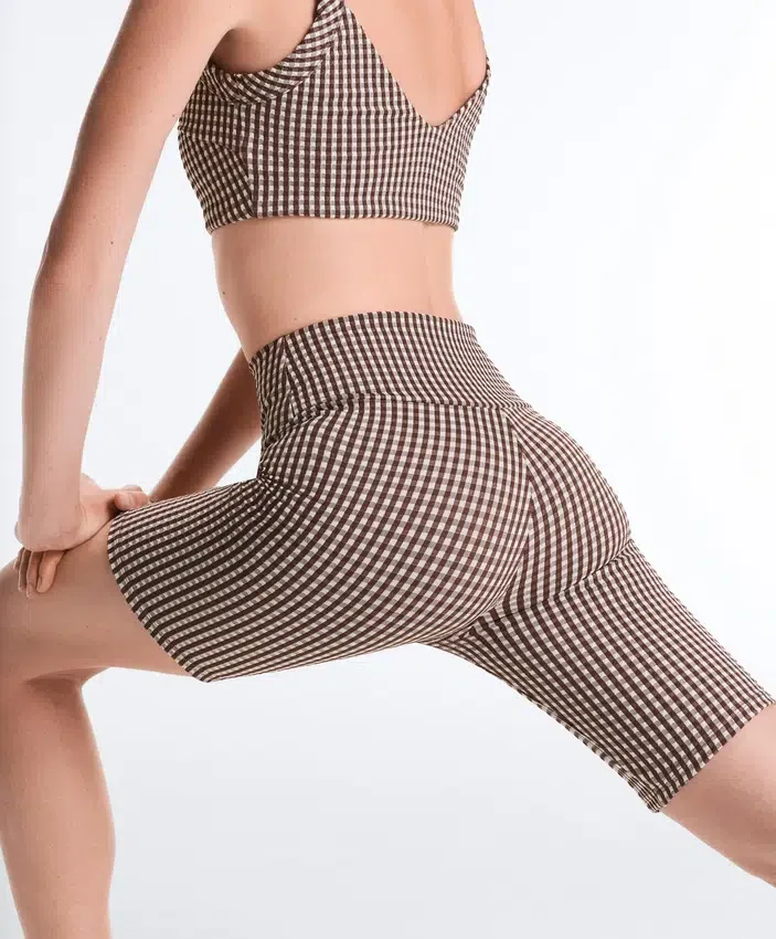 Comfortlux Biker-Leggings mit hoher Taille (20 cm) im Gingham-Muster Comfortlux Biker-Leggings mit hoher Taille (20 cm) im Gingham-Muster