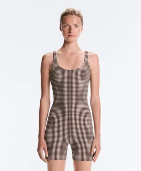 Comfortlux Gingham-Shorts-Jumpsuit