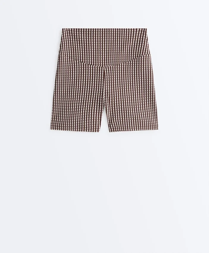 Comfortlux High-Rise Gingham Hot Hose mit 10 cm Länge Comfortlux High-Rise Gingham Hot Hose mit 10 cm Länge