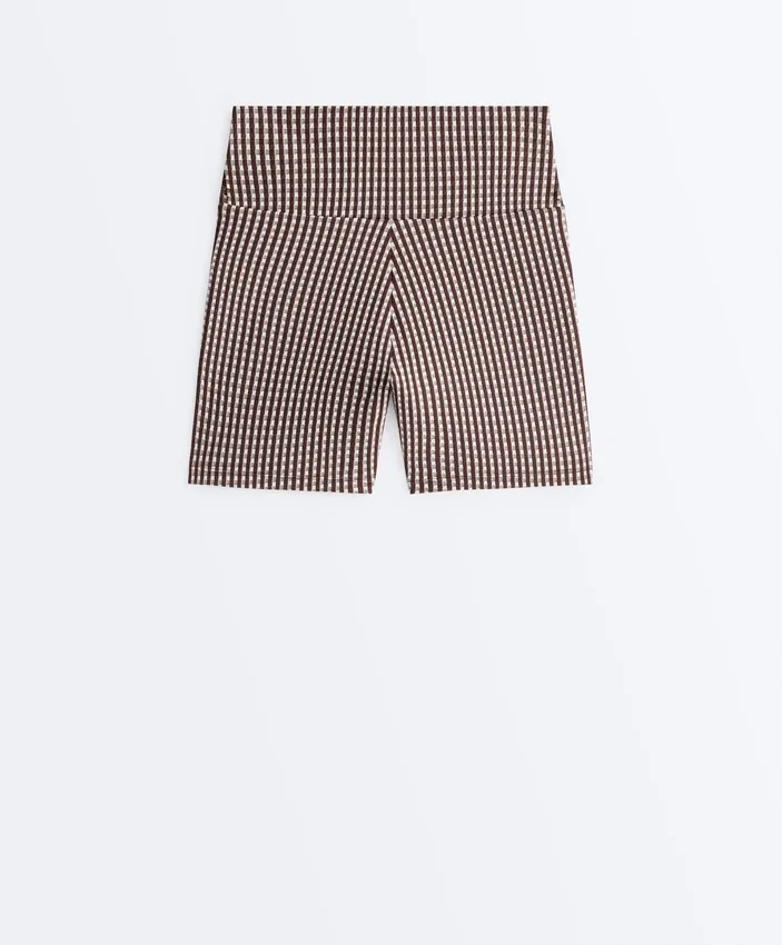 Comfortlux High-Rise Gingham Hot Hose mit 10 cm Länge Comfortlux High-Rise Gingham Hot Hose mit 10 cm Länge