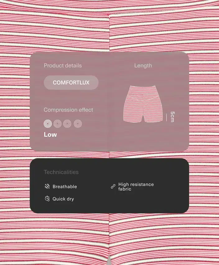 Comfortlux Hotpants mit 5 cm hohem Bund und Streifenmuster Comfortlux Hotpants mit 5 cm hohem Bund und Streifenmuster