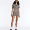 Comfortlux Hotpants mit 5 cm hohem Bund und Streifenmuster Comfortlux Hotpants mit 5 cm hohem Bund und Streifenmuster