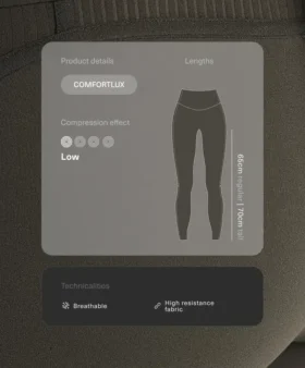 Comfortlux Leggings mit hohem Bund und geripptem Saum, knöchellang