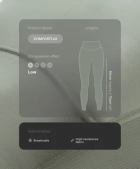Comfortlux Leggings mit hohem Bund und geripptem Saum, knöchellang