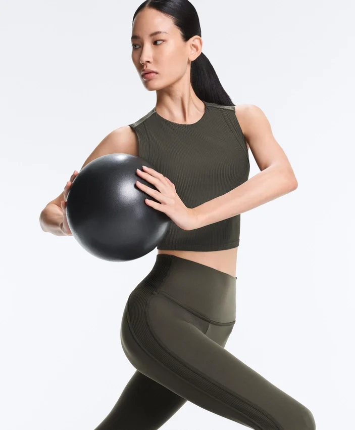 Comfortlux Leggings mit hohem Bund und geripptem Saum, knöchellang Comfortlux Leggings mit hohem Bund und geripptem Saum, knöchellang