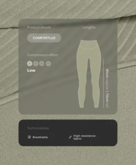 Comfortlux Leggings mit hoher Taille und geripptem Bund, knöchellang