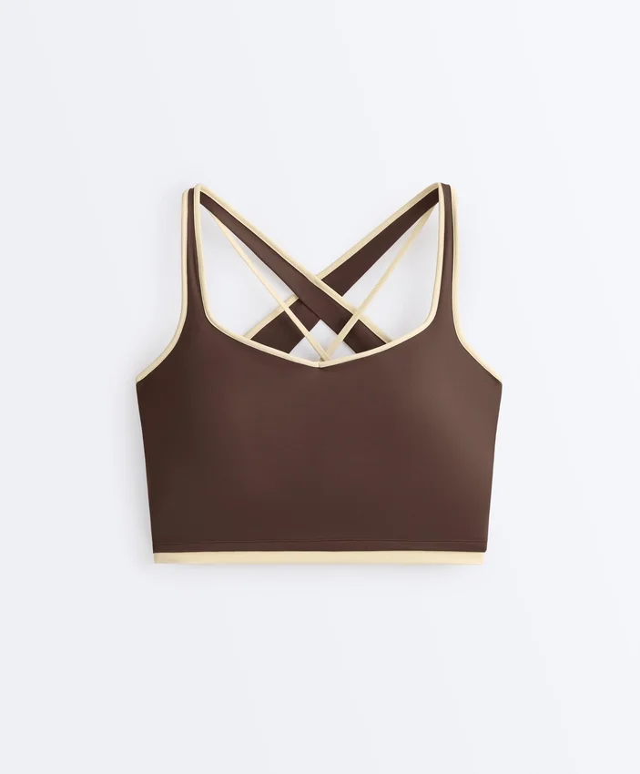 Comfortlux Top mit kontrastierendem, gekreuztem Rücken Comfortlux Top mit kontrastierendem, gekreuztem Rücken